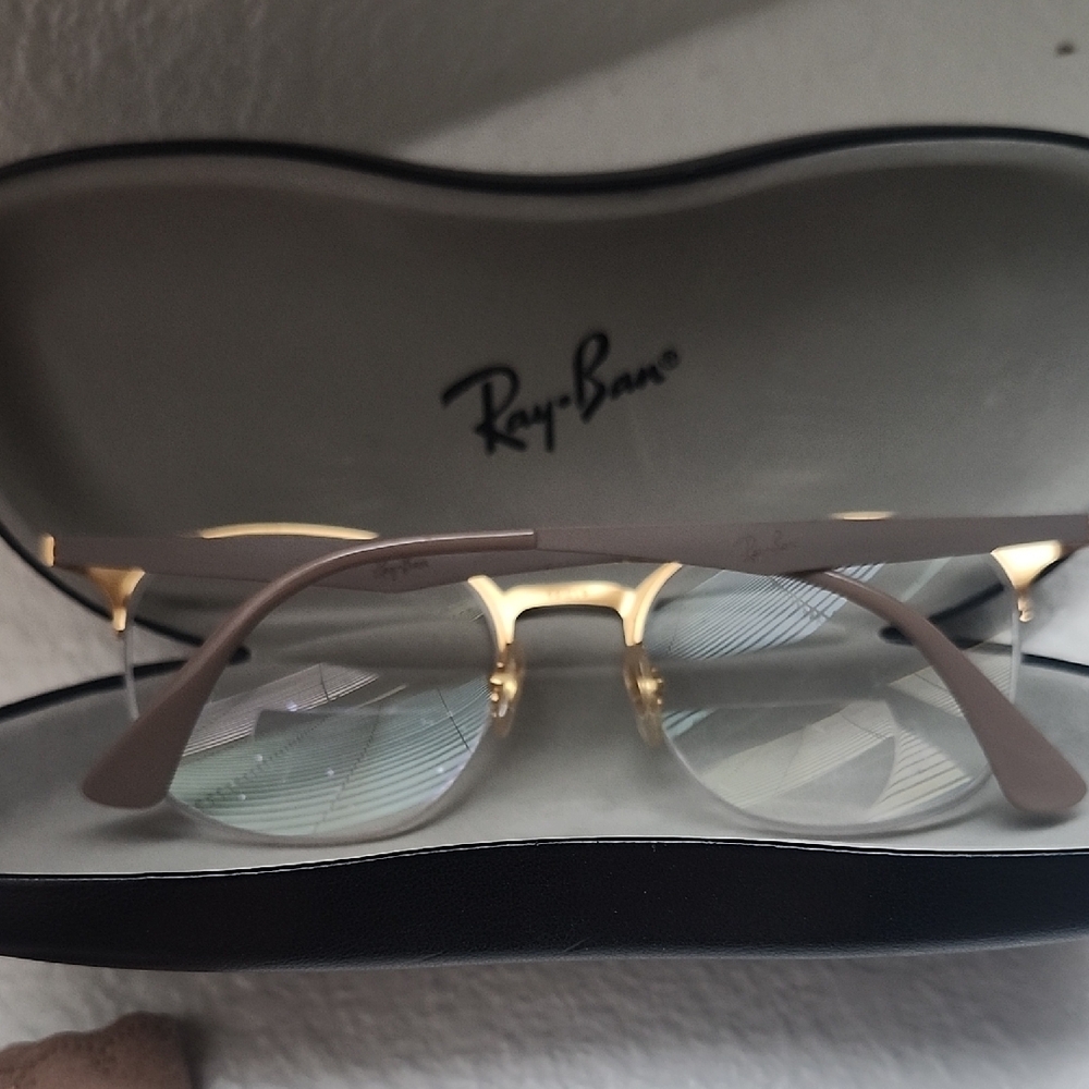 Ray-Ban Gold and Brown Men's Glasses W Case